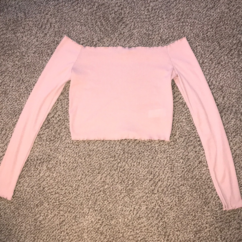 Ruffle off the shoulder crop top
